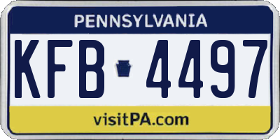 PA license plate KFB4497