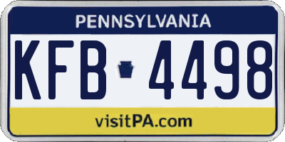 PA license plate KFB4498