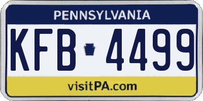 PA license plate KFB4499