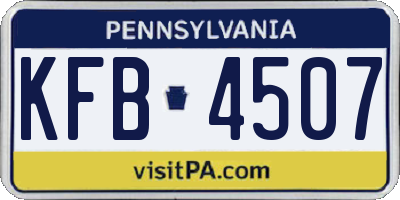 PA license plate KFB4507