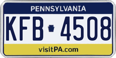 PA license plate KFB4508