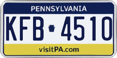 PA license plate KFB4510