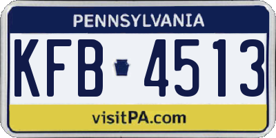 PA license plate KFB4513