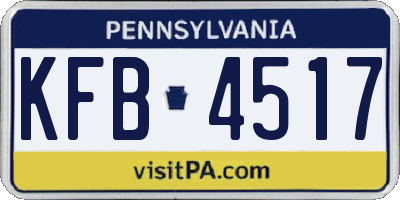 PA license plate KFB4517