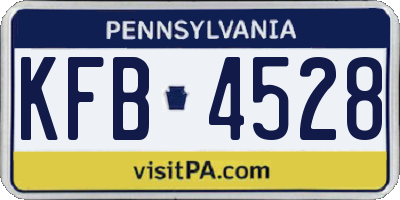PA license plate KFB4528