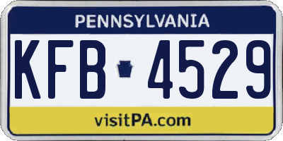 PA license plate KFB4529