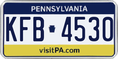 PA license plate KFB4530