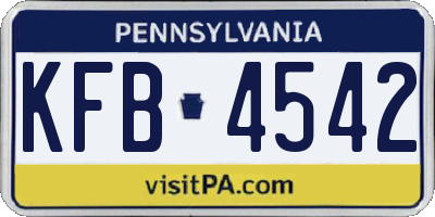 PA license plate KFB4542