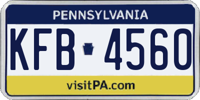 PA license plate KFB4560