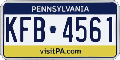 PA license plate KFB4561