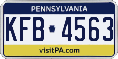 PA license plate KFB4563