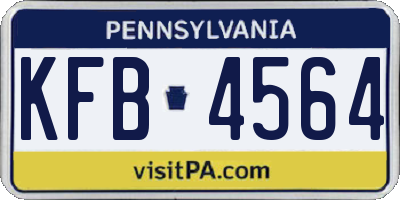 PA license plate KFB4564