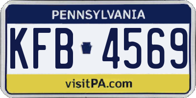 PA license plate KFB4569