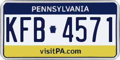 PA license plate KFB4571