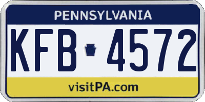 PA license plate KFB4572