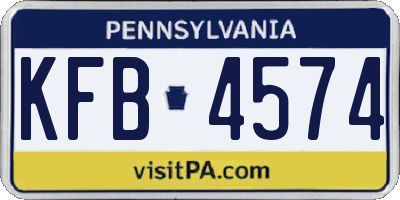 PA license plate KFB4574