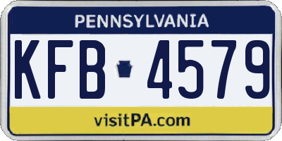 PA license plate KFB4579