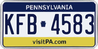 PA license plate KFB4583