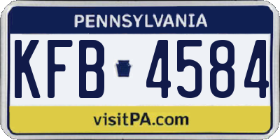 PA license plate KFB4584