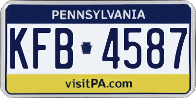 PA license plate KFB4587
