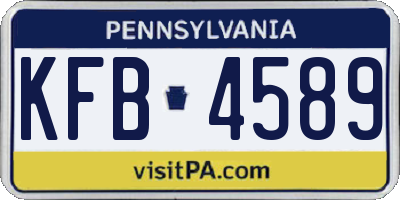 PA license plate KFB4589