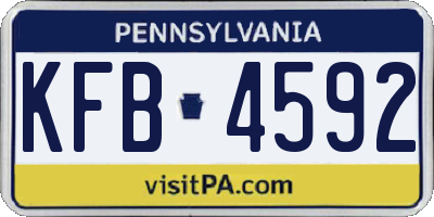 PA license plate KFB4592