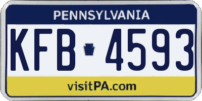 PA license plate KFB4593