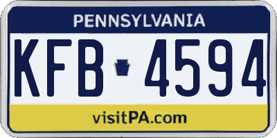 PA license plate KFB4594