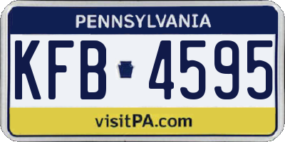 PA license plate KFB4595