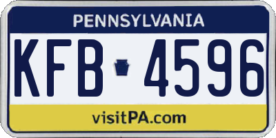 PA license plate KFB4596
