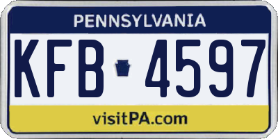 PA license plate KFB4597