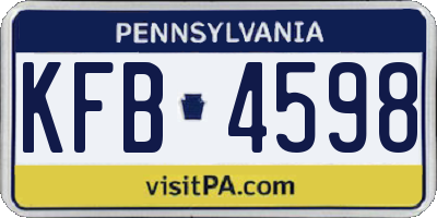 PA license plate KFB4598