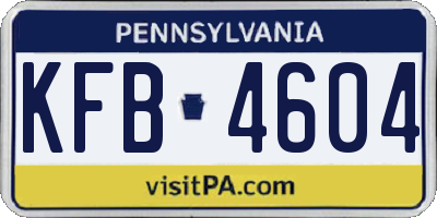 PA license plate KFB4604