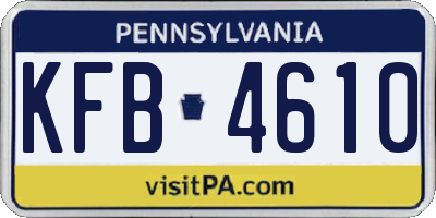 PA license plate KFB4610