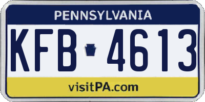 PA license plate KFB4613