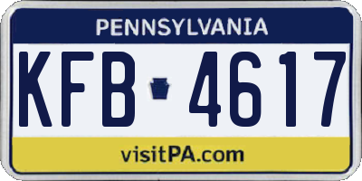 PA license plate KFB4617