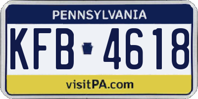 PA license plate KFB4618