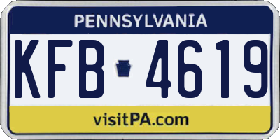 PA license plate KFB4619