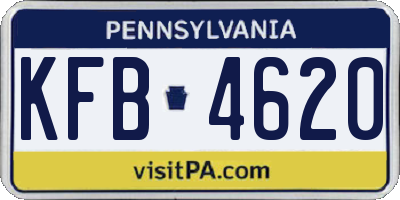 PA license plate KFB4620