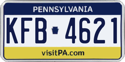 PA license plate KFB4621