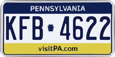 PA license plate KFB4622