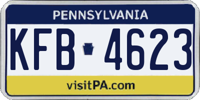 PA license plate KFB4623