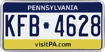 PA license plate KFB4628