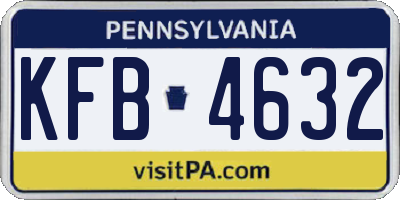 PA license plate KFB4632