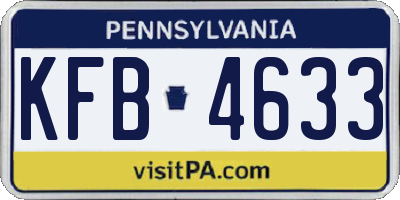 PA license plate KFB4633