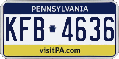 PA license plate KFB4636