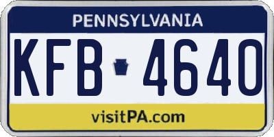 PA license plate KFB4640