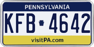 PA license plate KFB4642