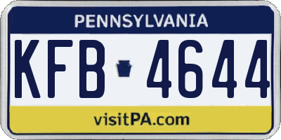 PA license plate KFB4644