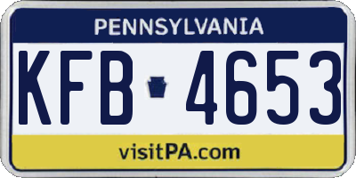 PA license plate KFB4653